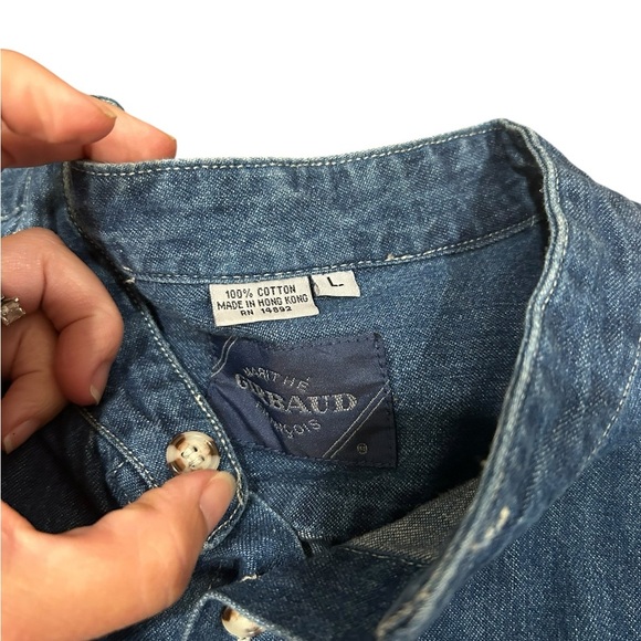 Marithe Francois girbaud men’s vintage button up chambray denim shirt size large - Picture 4 of 8